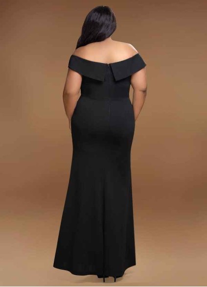 Blush Mark My Valentine Black Stretch Crepe Maxi Dress