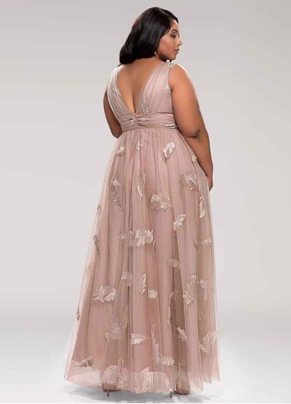 Blush Mark Lost In Paradise Blush Embroidery Tulle Maxi Dress