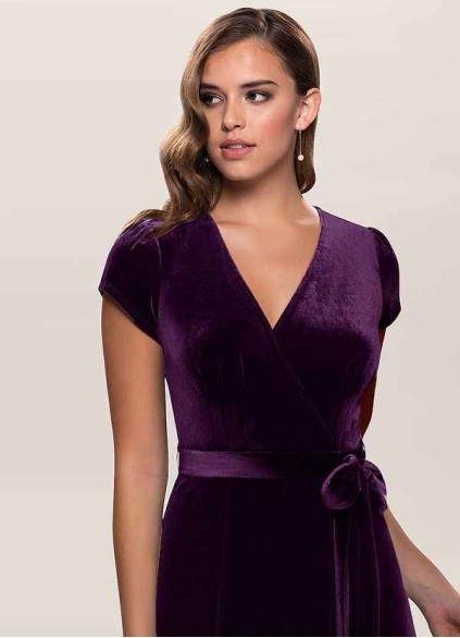 Blush Mark Dreaming Of You Purple Velvet Maxi Dress