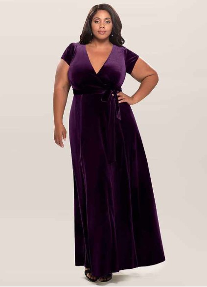 Blush Mark Dreaming Of You Purple Velvet Maxi Dress