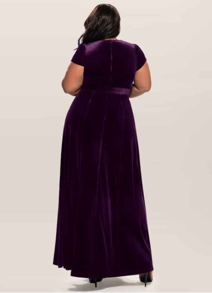 Blush Mark Dreaming Of You Purple Velvet Maxi Dress