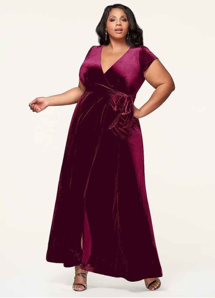 Blush Mark Dreaming Of You Cabernet Velvet Maxi Dress