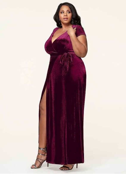 Blush Mark Dreaming Of You Cabernet Velvet Maxi Dress