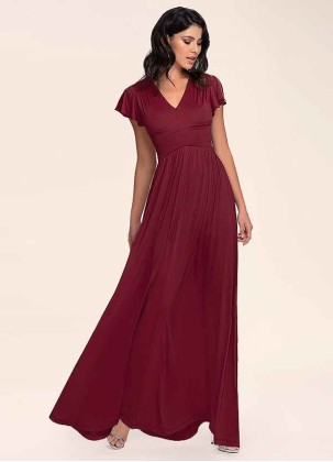 Blush Mark Earnest Of Style Burgundy Jersey Maxi Dress