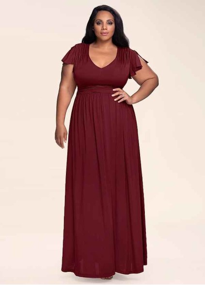 Blush Mark Earnest Of Style Burgundy Jersey Maxi Dress