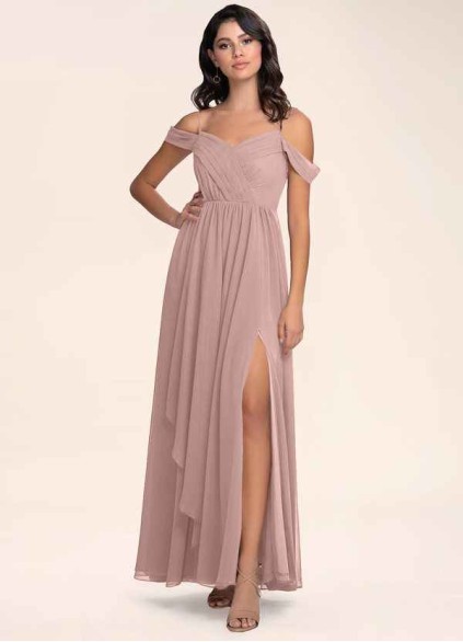 Blush Mark Philosophy Of Love Dusty Rose Chiffon Maxi Dress