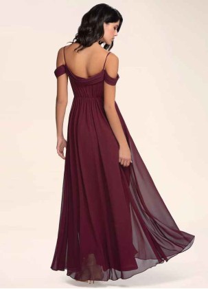 Blush Mark Philosophy Of Love Cabernet Chiffon Maxi Dress