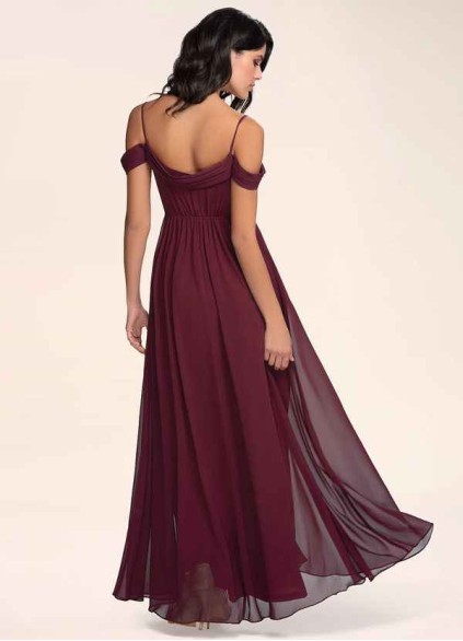 Blush Mark Philosophy Of Love Cabernet Chiffon Maxi Dress