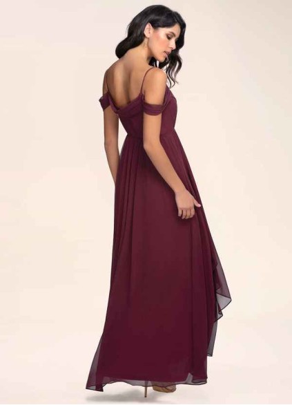 Blush Mark Philosophy Of Love Cabernet Chiffon Maxi Dress