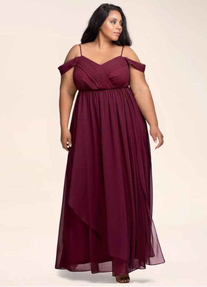 Blush Mark Philosophy Of Love Cabernet Chiffon Maxi Dress