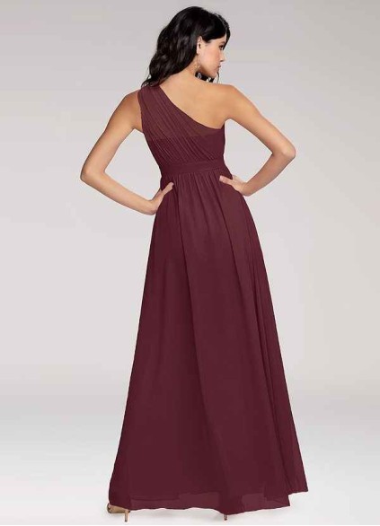 Blush Mark Magical Day Cabernet Chiffon Maxi Dress