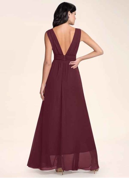 Blush Mark Dancing Queen Cabernet Chiffon Maxi Dress