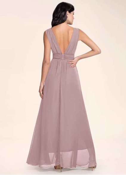 Blush Mark Dancing Queen Vintage Mauve Chiffon Maxi Dress