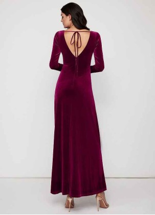 Blush Mark New Moon Cabernet Velvet Maxi Dress