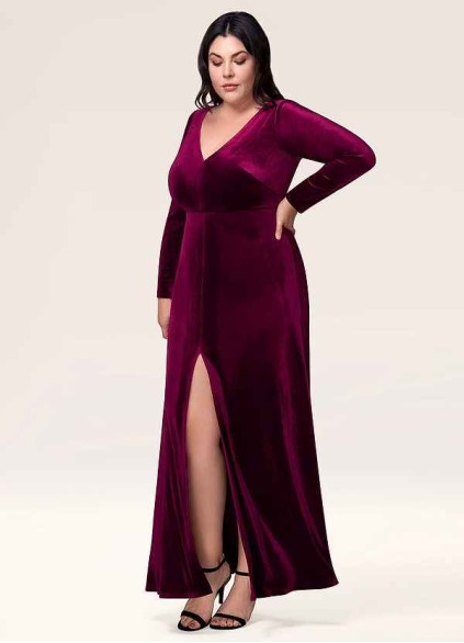 Blush Mark New Moon Cabernet Velvet Maxi Dress