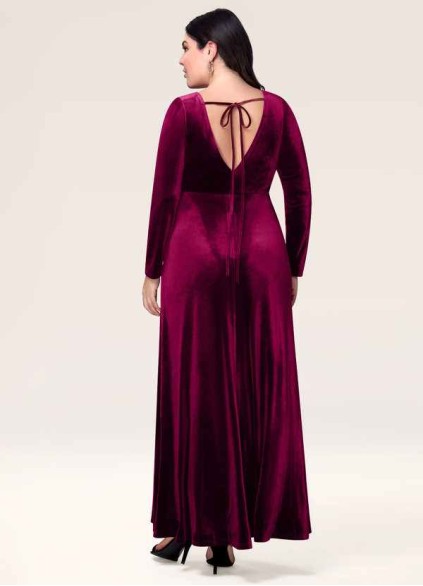 Blush Mark New Moon Cabernet Velvet Maxi Dress