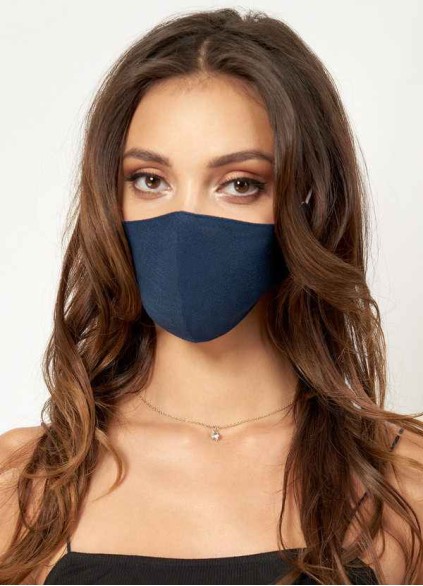 Non-medical Solid Color Cotton Reusable Face Mask Dark Navy