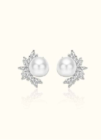 Elle Crystal and Pearl Statement Earrings