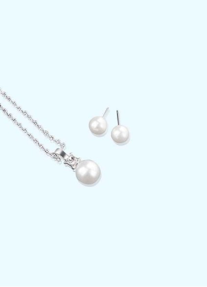 Elegant Pearl Drop Jewelry Set