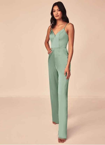 Bestcoc Elizabella Stretch Satin Jumpsuit