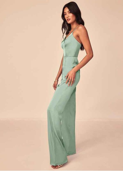 Bestcoc Elizabella Stretch Satin Jumpsuit