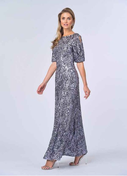 UpStudio Sequin Floral Lace Gown