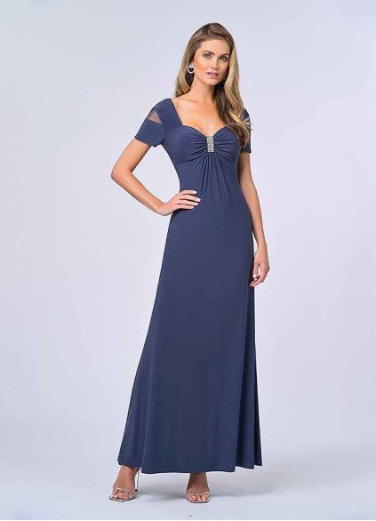 UpStudio Illusion Cap Sleeved Jersey Gown