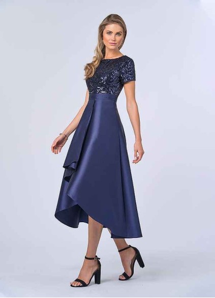 UpStudio Sequin Bodice and Mikado Skirt Dress