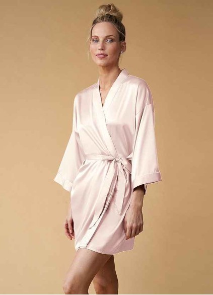 Pre-Wedding Embroidered Bridesmaid Satin Robe