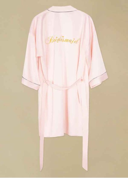 Pre-Wedding Embroidered Bridesmaid Satin Robe