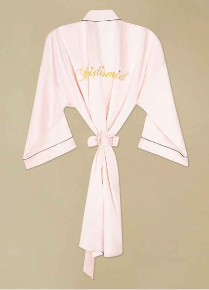 Pre-Wedding Embroidered Bridesmaid Satin Robe