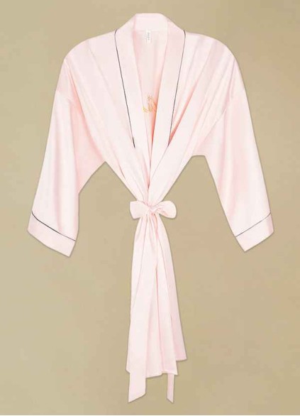 Pre-Wedding Embroidered Bridesmaid Satin Robe