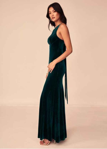 Blush Mark Falling for You Velvet Maxi Dress