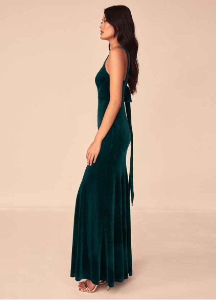 Blush Mark Falling for You Velvet Maxi Dress