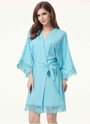 Floral Lace and Cotton Robe