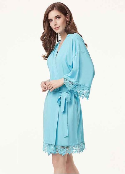 Floral Lace and Cotton Robe