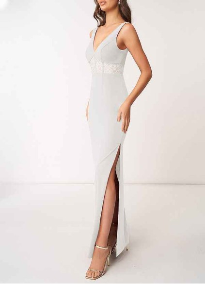 AZ Occasions Modern Romance Stretch Crepe Maxi Dress