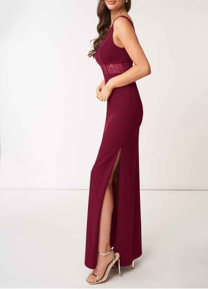 AZ Occasions Modern Romance Stretch Crepe Maxi Dress