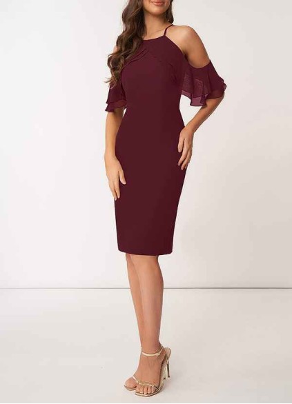 AZ Occasions So Lovely Chiffon Midi Dress