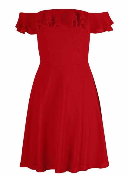 AZ Occasions Mini Chiffon Dress with Off the Shoulder Sleeves