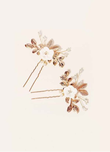 Gold Floral Hairpin Set