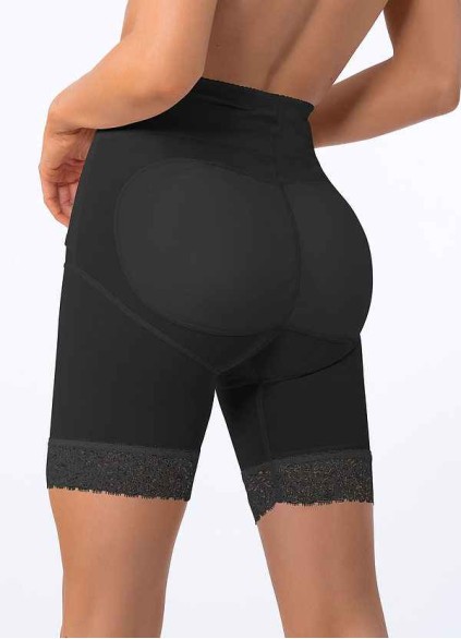 High Waisted Mid Thigh Padded Butt Shaper with Tummy Control