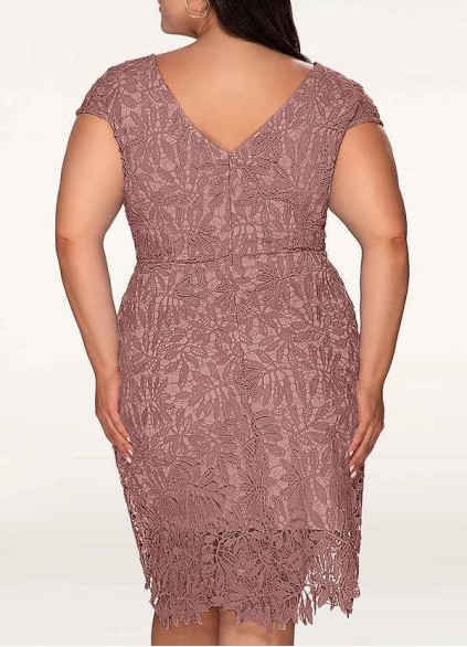 AZ Occasions Heavenly Kiss Dusty Rose Lace Bodycon Short Dress