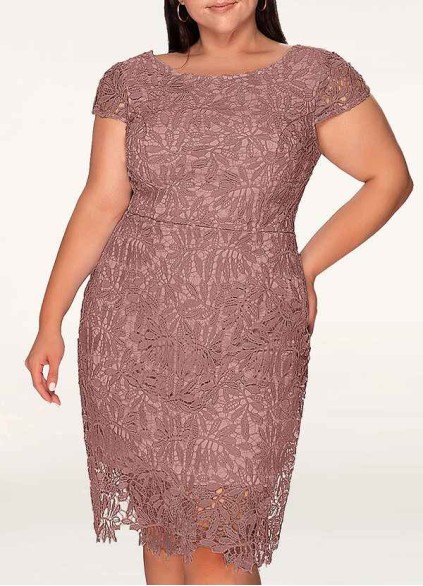 AZ Occasions Heavenly Kiss Dusty Rose Lace Bodycon Short Dress