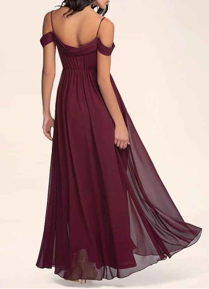 AZ Occasions Philosophy Of Love Cabernet Chiffon Maxi Dress