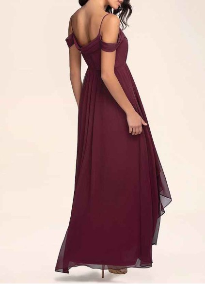 AZ Occasions Philosophy Of Love Cabernet Chiffon Maxi Dress