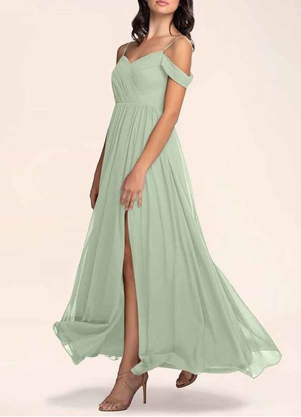 AZ Occasions Philosophy Of Love Dusty Sage Chiffon Maxi Dress