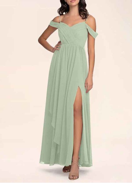 AZ Occasions Philosophy Of Love Dusty Sage Chiffon Maxi Dress