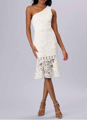 AZ Occasions Every Season Ivory Lace Midi Dress