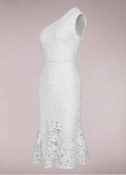 AZ Occasions Every Season Ivory Lace Midi Dress